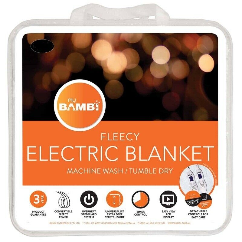 Bambi Fleecy 2 in 1 Electric Blanket Sleepdoctor Caroline Springs