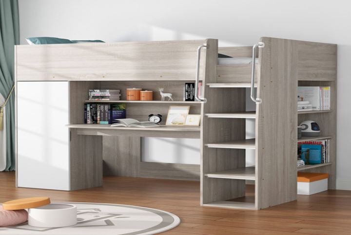 Horizon Loft Bed with Shelves - King Single